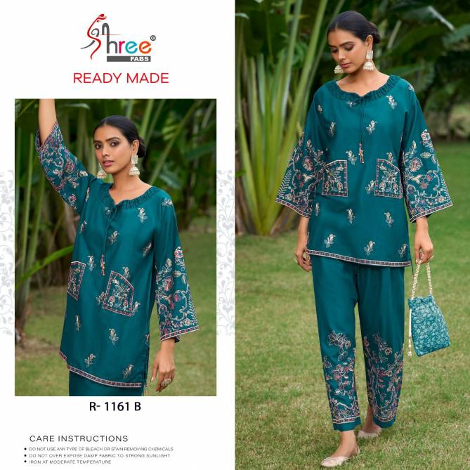 R 1161 By Shree Silk Embroidery Designer Ladies Top With Bottom Wholesale Online